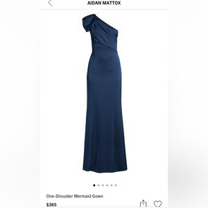 Aidan Mattox One-Shoulder Mermaid Gown in Navy / Royal Blue